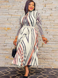 Long Sleeves Pleated Maxi Dresss