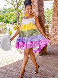 Gradient Print Multicolored Cami Mini Dress