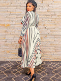 Long Sleeves Pleated Maxi Dresss