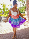 Gradient Print Multicolored Cami Mini Dress