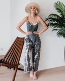 Suspender Wide Leg Casual Printed Jumpsuits