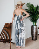 Suspender Wide Leg Casual Printed Jumpsuits