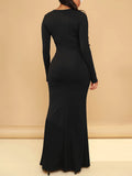 Long Sleeves Floor Length Maxi Dresses