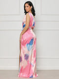 Sleeveless Tie-Dye Split Maxi Dresses