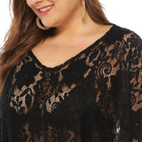 Plus Size Sexy Cover Up Beachwear Lace Cut-Out Beach Dress