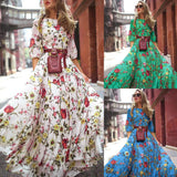 Printed Large Hem Chiffon Floral Slim Fit Dress
