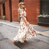 Printed Large Hem Chiffon Floral Slim Fit Dress