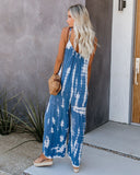 Suspender Wide Leg Casual Printed Jumpsuits