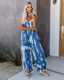 Suspender Wide Leg Casual Printed Jumpsuits