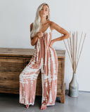 Suspender Wide Leg Casual Printed Jumpsuits