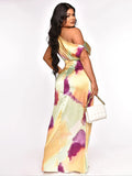 Sleeveless Tie-Dye Split Maxi Dresses