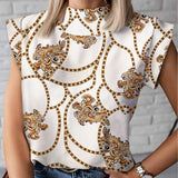 Cool Face Print Round Neck Off Shoulder Long Sleeve T-Shirt