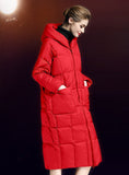 Over-the-knee Hooded Loose Thickened Slim Down Jacket