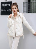 Short Thick Buckle Slim Cotton-padded Jacket