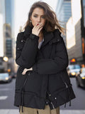 Loose Hooded Short Cotton-padded Jacket Coat