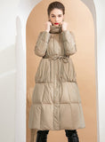 Black lace-up White Duck Down Jacket