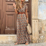 Bohemian V-Neck Floral Dress