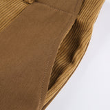 Temperament High Waist Corduroy Panel Pants