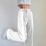 Temperament High Waist Corduroy Panel Pants