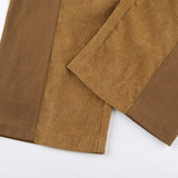 Temperament High Waist Corduroy Panel Pants