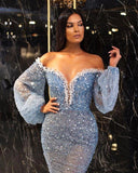 V-Neck See-Through Fishtail Evening Dresses