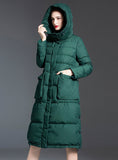 Loose Long-sleeved over-the-knee Hooded Down Jacket