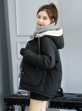 Warm Coat Hooded Female Down Cotton-padded Jacket Coat