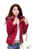 Short Coats Solid Hooded Down Cotton Padded