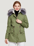 Long Cotton-padded Jacket Heavy Fur Collar Hat