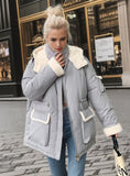 Thickened Silm Waist Long Cotton-padded Jacket