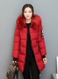 Parka Women Winter Coats Long Cotton Casual Fur