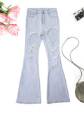 Classic Hole Ripped Distressed Skinny Denim Jeans