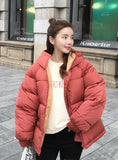 Full Zipper Solid Fashion Cotton Cotton-padded Jacket