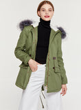 Long Cotton-padded Jacket Heavy Fur Collar Hat