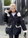 Thickened Silm Waist Long Cotton-padded Jacket