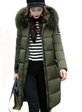 Warm Winter Jacket Women Big Fur Thick Slim