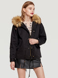 Large Fur Ccollar With Hat Cotton-padded Jacket