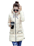 Winter Long Down Jacket Long Sleeve Hooded