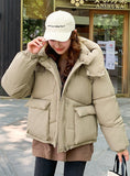 Loose Fluffy Bread Short Hooded Padded Winter Coat