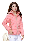 Short Coats Solid Hooded Down Cotton Padded