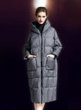 Over-the-knee Hooded Loose Thickened Slim Down Jacket