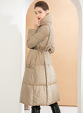 Black lace-up White Duck Down Jacket