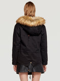 Large Fur Ccollar With Hat Cotton-padded Jacket