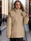 Loose Hooded Short Cotton-padded Jacket Coat