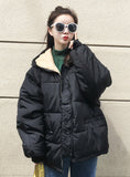 Full Zipper Solid Fashion Cotton Cotton-padded Jacket