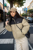 Collar Stitching Short Loose Thickened Cotton-padded Jacket