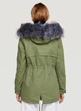 Long Cotton-padded Jacket Heavy Fur Collar Hat