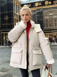 Thickened Silm Waist Long Cotton-padded Jacket