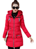 Winter Long Down Jacket Long Sleeve Hooded