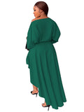 Long Sleeve Ruched Side Split Maxi Dresses